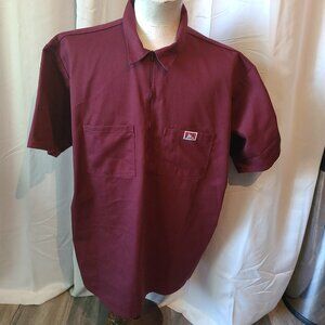 Men's partial zip front shirt - 2XL - Purple Ben Davis